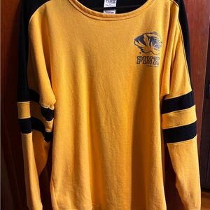 Victoria's Secret PINK MIZZOU Yellow and Black Sweatshirt
